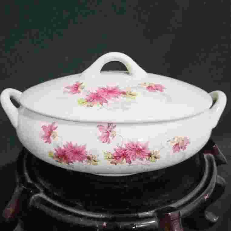 Turen/basi oval lawas bunga seruni (hairline)